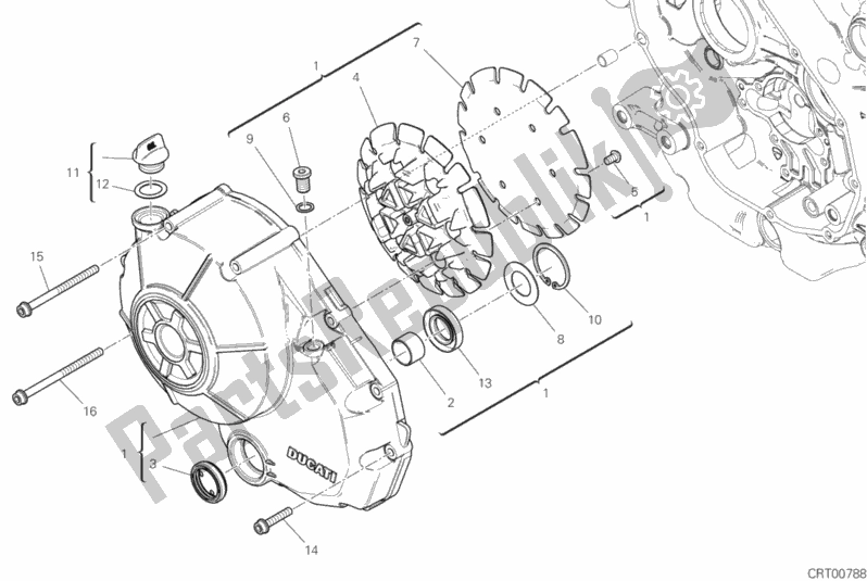 Wszystkie części do Pokrywa Sprz? G? A Ducati Scrambler 1100 Sport 2019